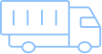 Icône de Camion de Livraison - Design Moderne Linéaire Bleu Icône de camion de livraison bleu clair en style linéaire épuré pour transport et logistique.